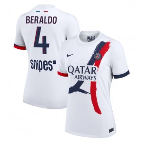 Paris Saint-Germain Lucas Beraldo #4 Vieraspaita Naisten 2025-26 Lyhythihainen